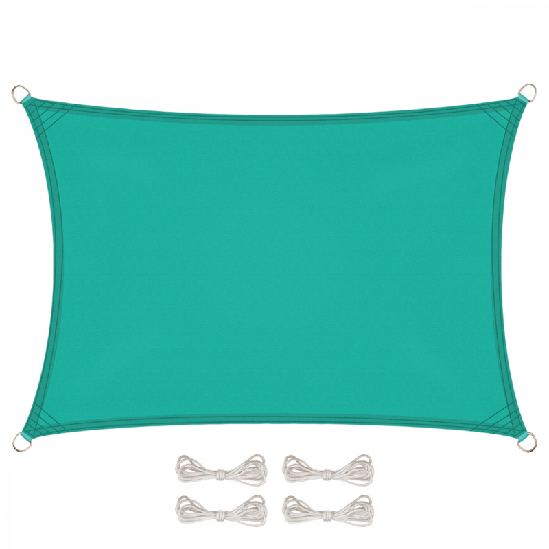 Voile d'ombrage rectangulaire - 3 x 5 m - Turquoise