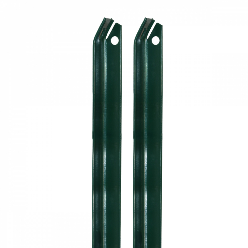 Lot de 2 piquets jambe de force pour grillage - 2 m - Vert