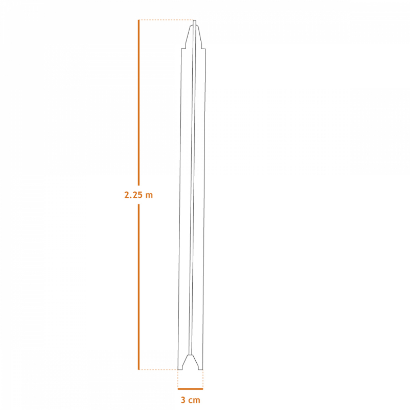Piquet de fixation en T pour grillage - 2,25 m - Vert