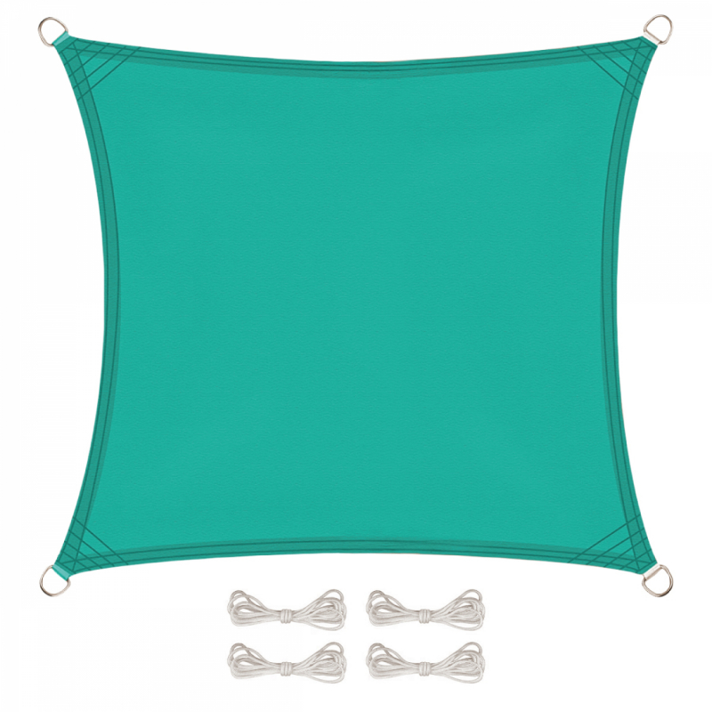 Voile d'ombrage carré - 2 x 2 m - Turquoise