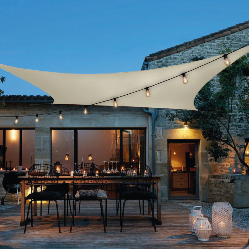 Voile d'ombrage carré - 3 x 3 m - Beige