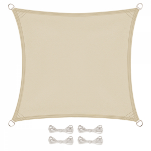 Voile d'ombrage carré - 3 x 3 m - Beige