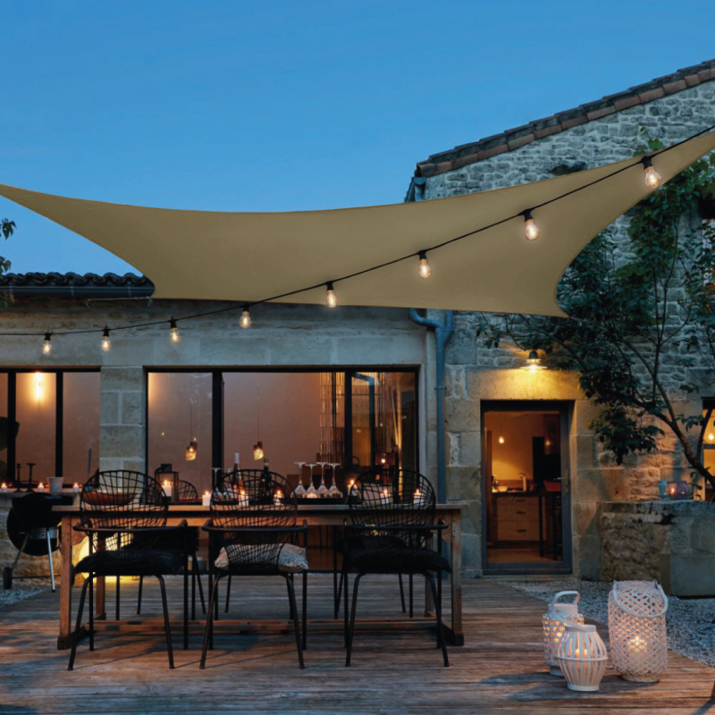 Voile d'ombrage rectangulaire - 2 x 3 m - Sable