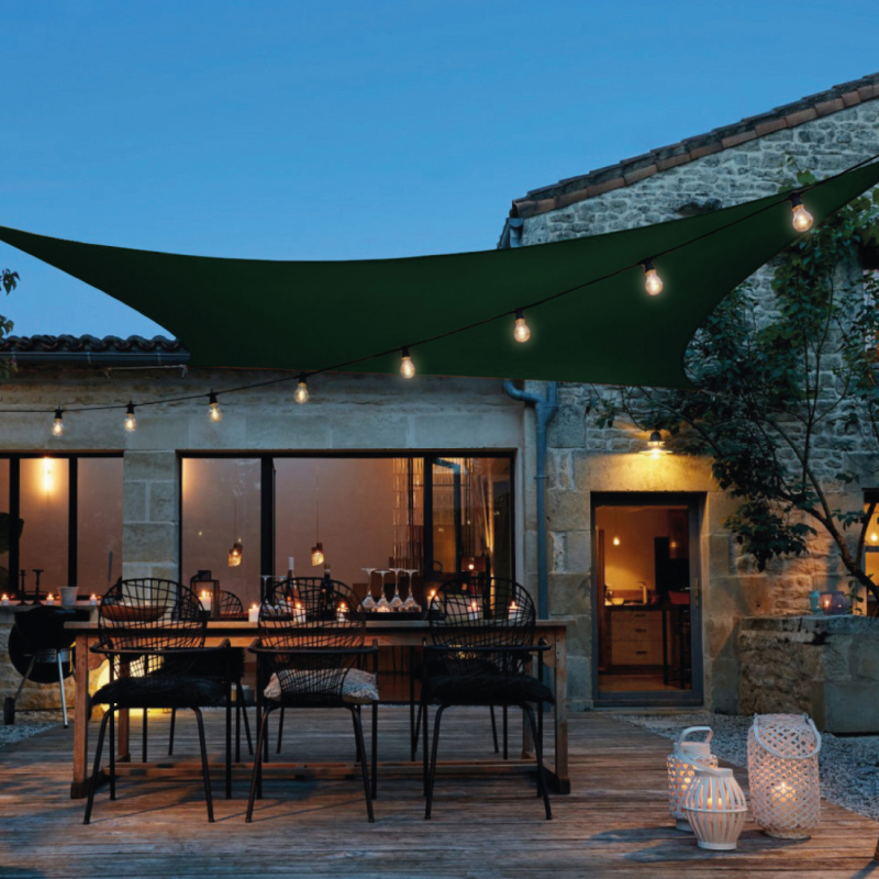 Voile d'ombrage carré - 3 x 3 m - Vert foncé
