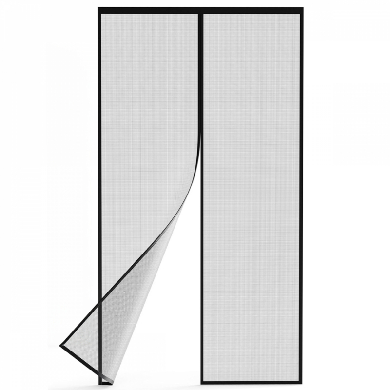 Moustiquaire aimantée pour porte - 110 x 210 cm - Noir