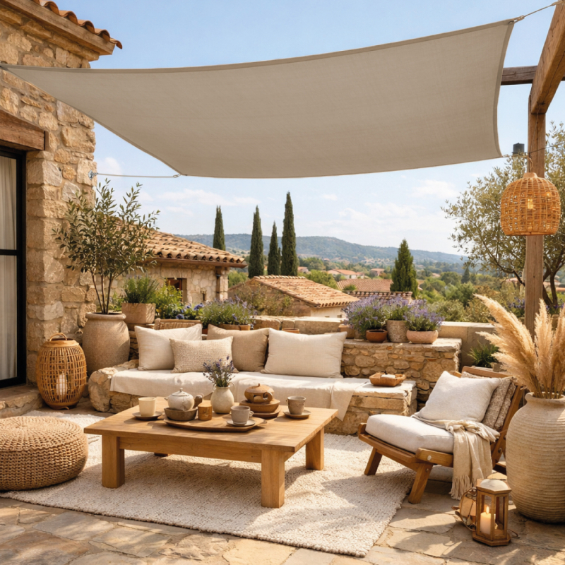 Voile d'ombrage carré - 2 x 2 m - Taupe