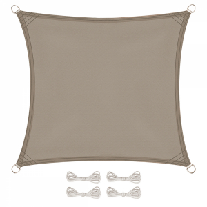 Voile d'ombrage carré - 3 x 3 m - Taupe