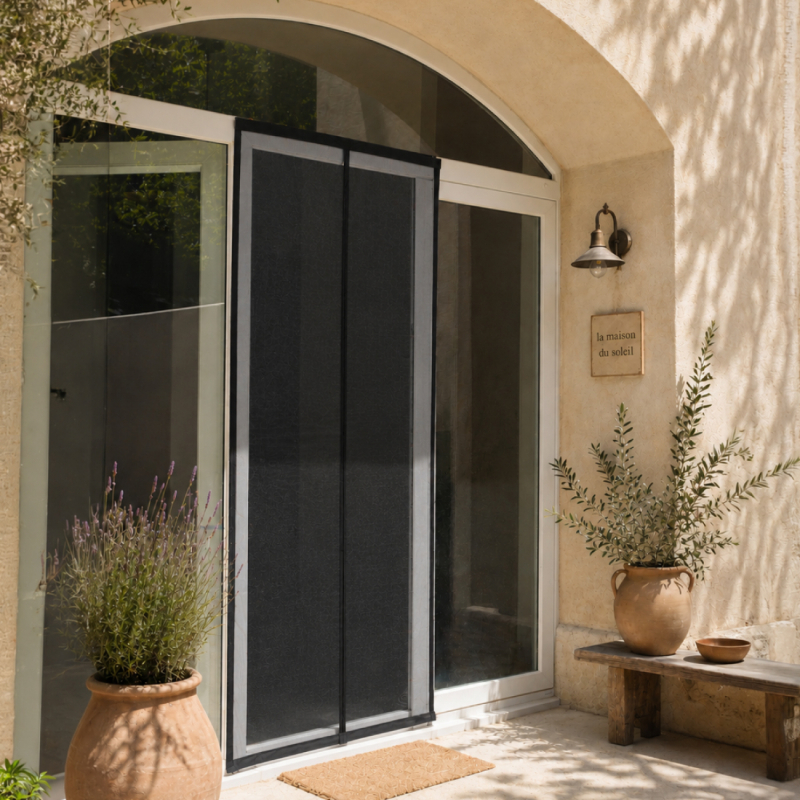 Moustiquaire aimantée pour porte - 100 x 210 cm - Noir