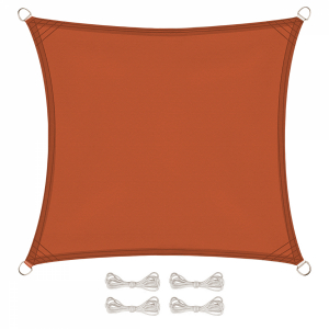Voile d'ombrage carré - 4 x 4 m - Terracotta