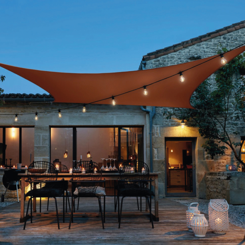 Voile d'ombrage carré - 3 x 3 m - Terracotta