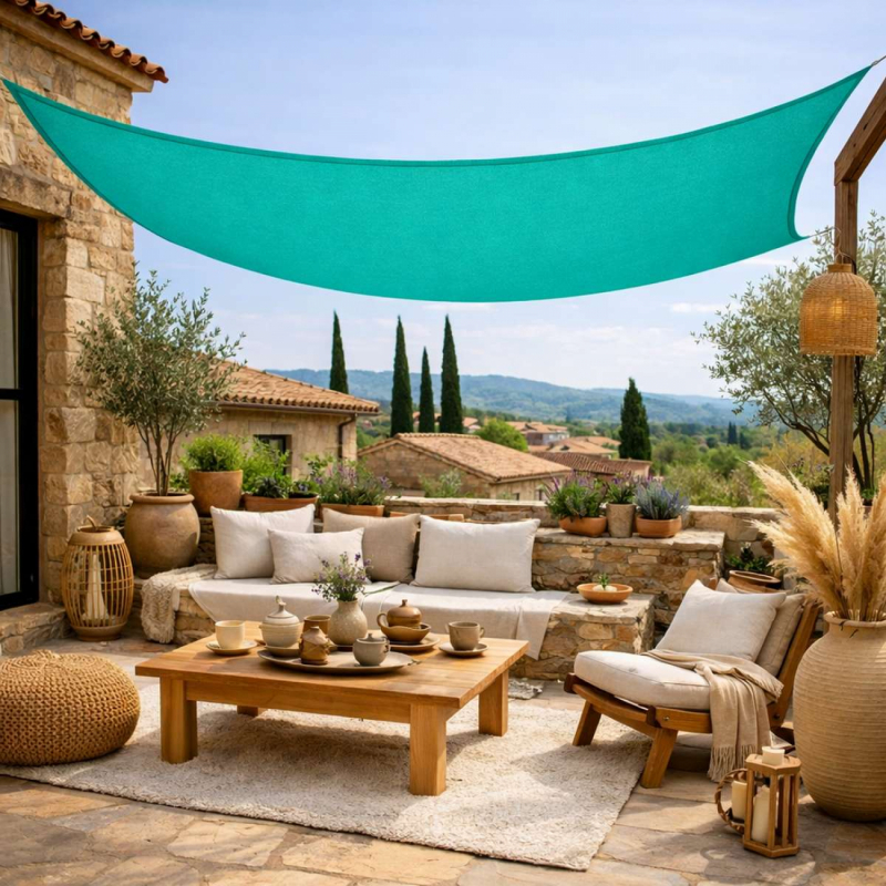 Voile d'ombrage rectangulaire - 3 x 4 m - Turquoise