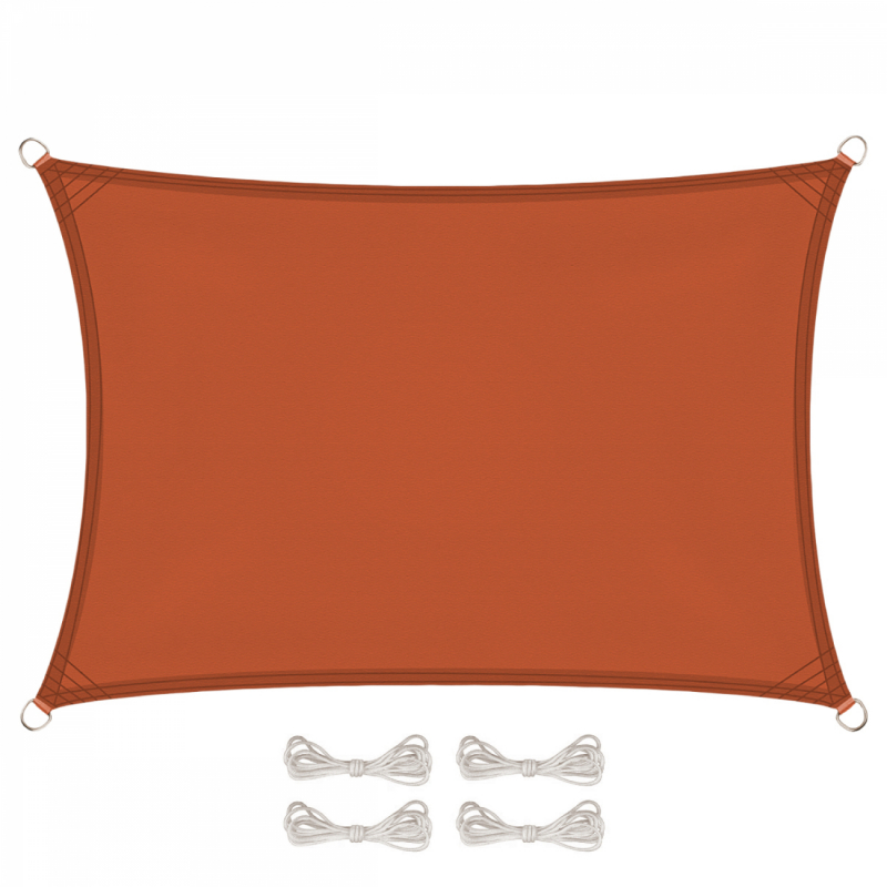 Voile d'ombrage rectangulaire - 4 x 5 m - Terracotta