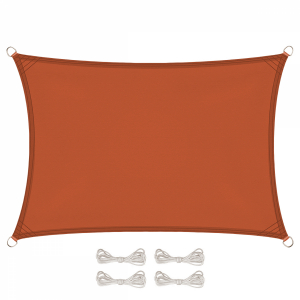 Voile d'ombrage rectangulaire - 4 x 5 m - Terracotta