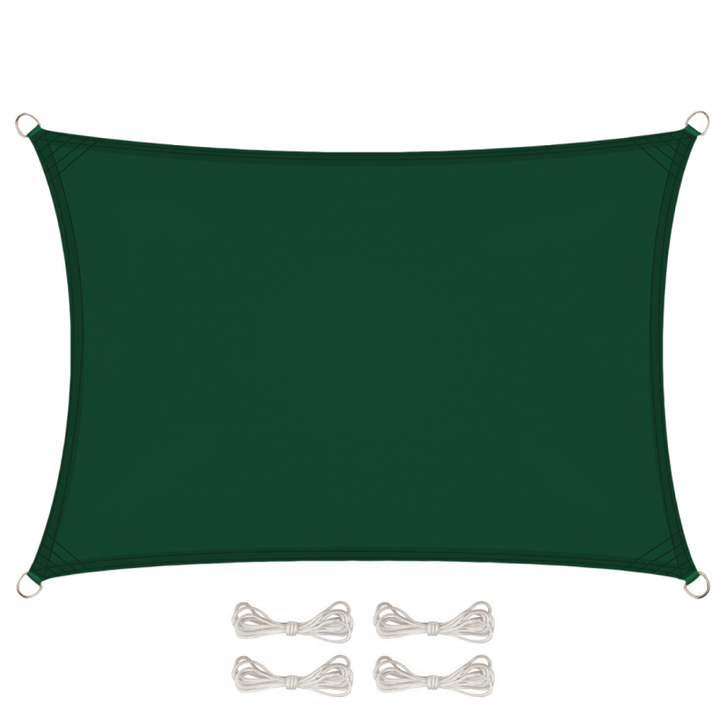 Voile d'ombrage rectangulaire - 3 x 4 m - Vert foncé