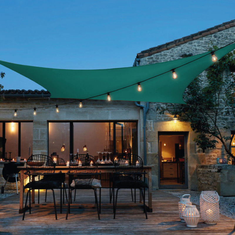 Voile d'ombrage rectangulaire - 4 x 5 m - Turquoise