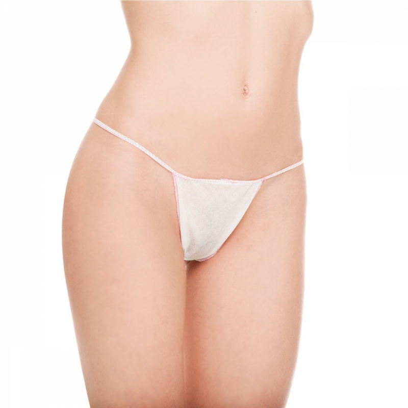 Lot de 100 strings femme jetables - Blanc