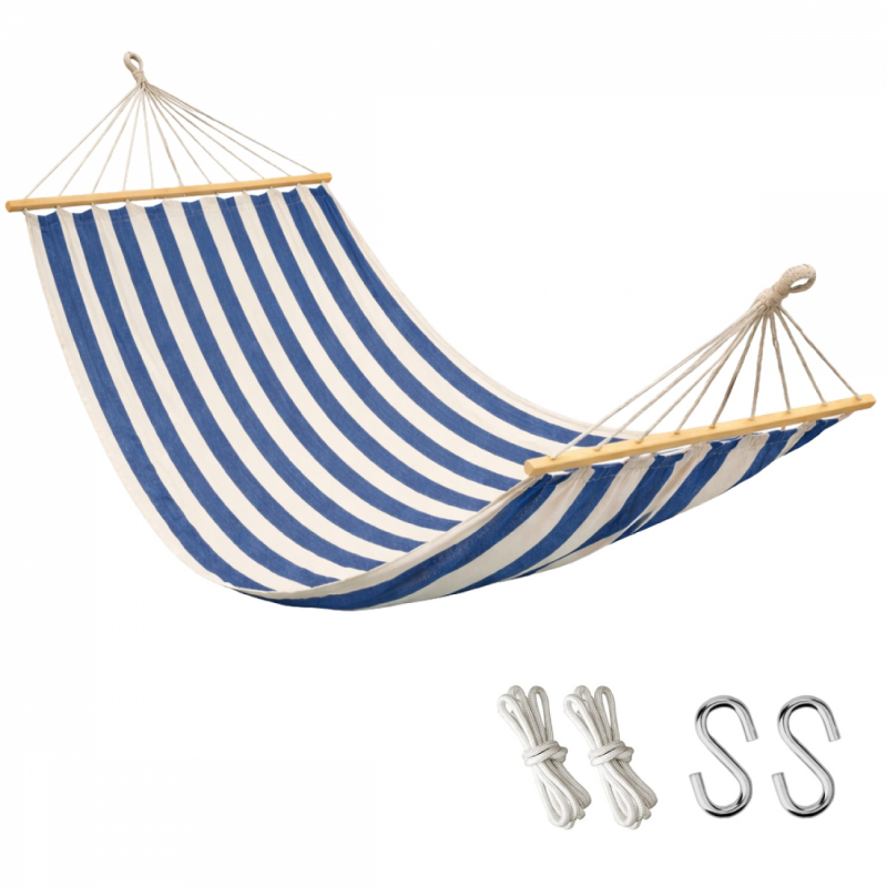 Toile de hamac - 150 x 270 cm - Blanc cassé, bleu
