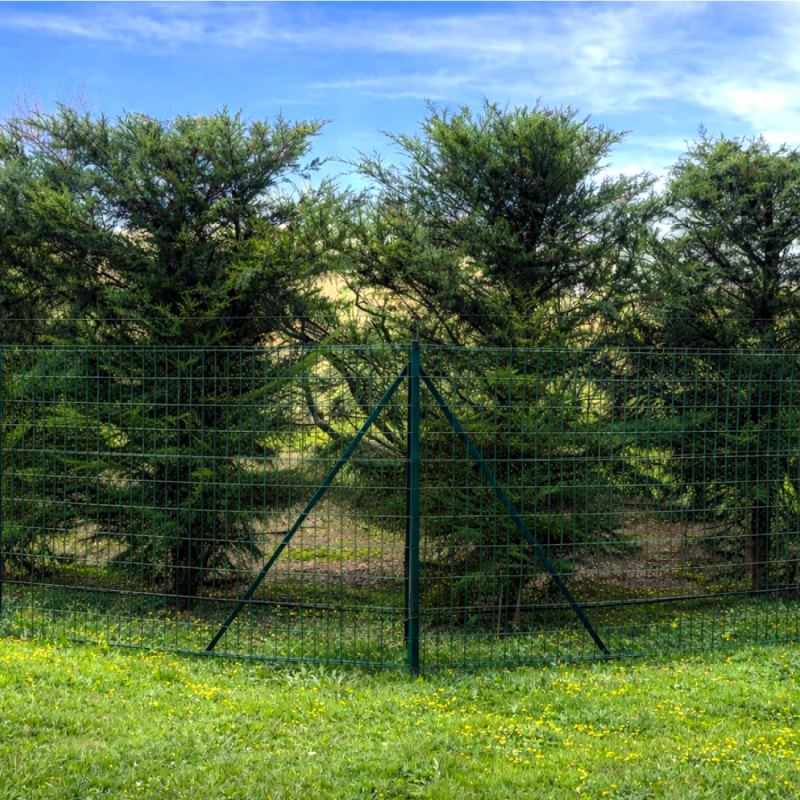 Lot de 4 piquets jambe de force pour grillage - 2 m - Vert