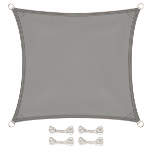Voile d'ombrage carré - 3 x 3 m - Gris