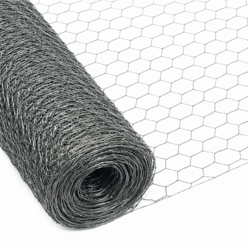 Grillage triple torsion - Maille 50 mm - 25 m x 1 m - Gris