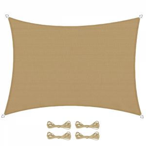 Voile d'ombrage en chanvre rectangulaire - 3 x 4 m - Marron