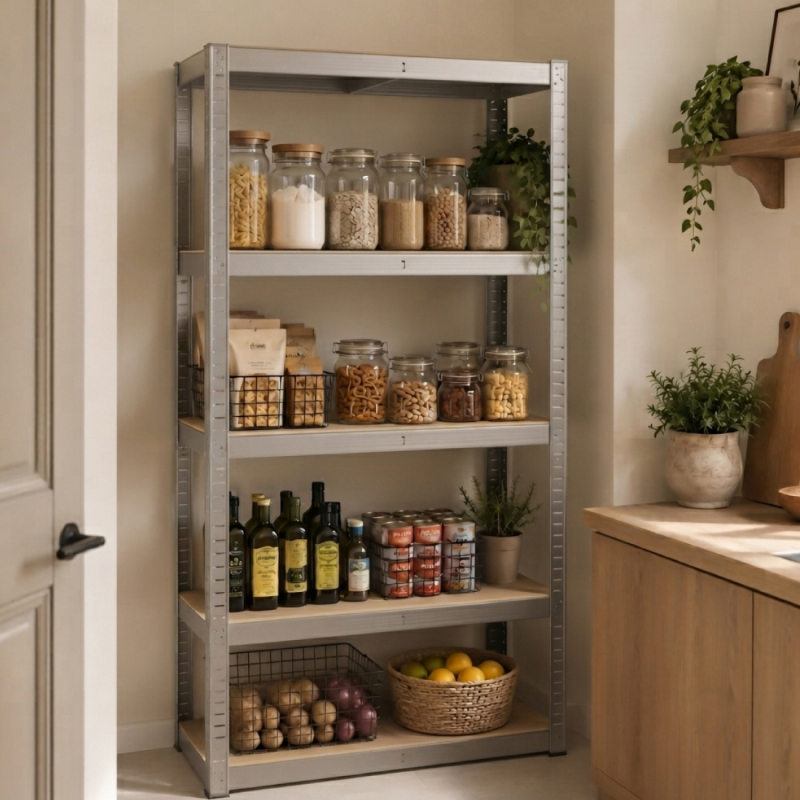 Lot de 2 étagères de stockage métallique - 110 x 40 x 180 cm - Gris