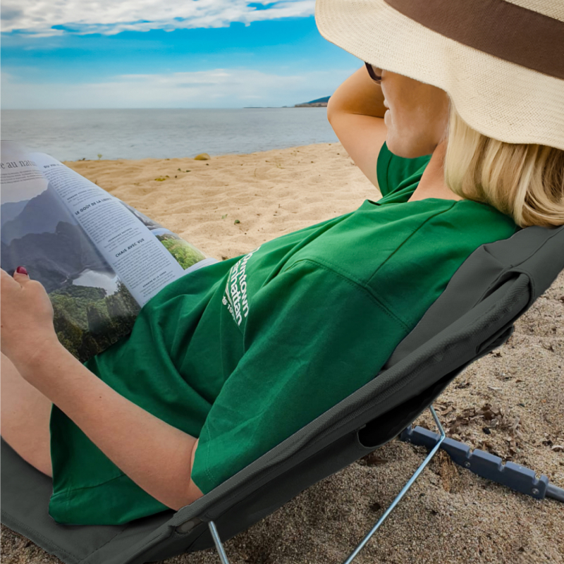 Tapis de plage avec dossier - Gris foncé