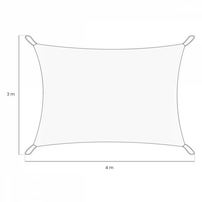 Voile d'ombrage camouflage rectangulaire - 3 x 4 m - Taupe