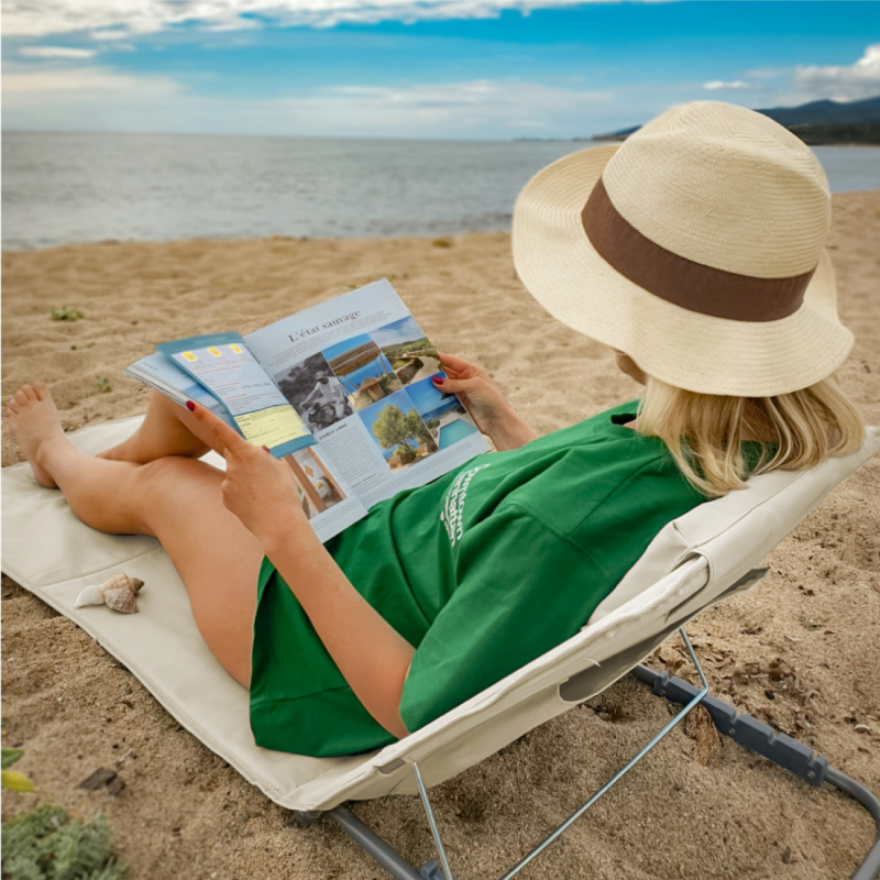 Tapis de plage avec dossier - Blanc cassé