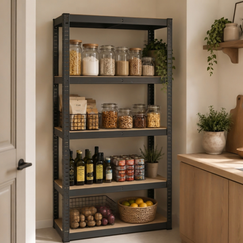 Lot de 2 étagères de stockage métallique - 110 x 40 x 180 cm - Noir