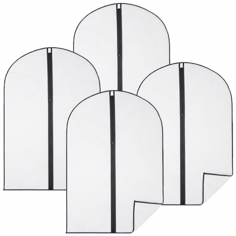Lot de 4 housses pour vêtements - 60 x 100 cm - Transparent
