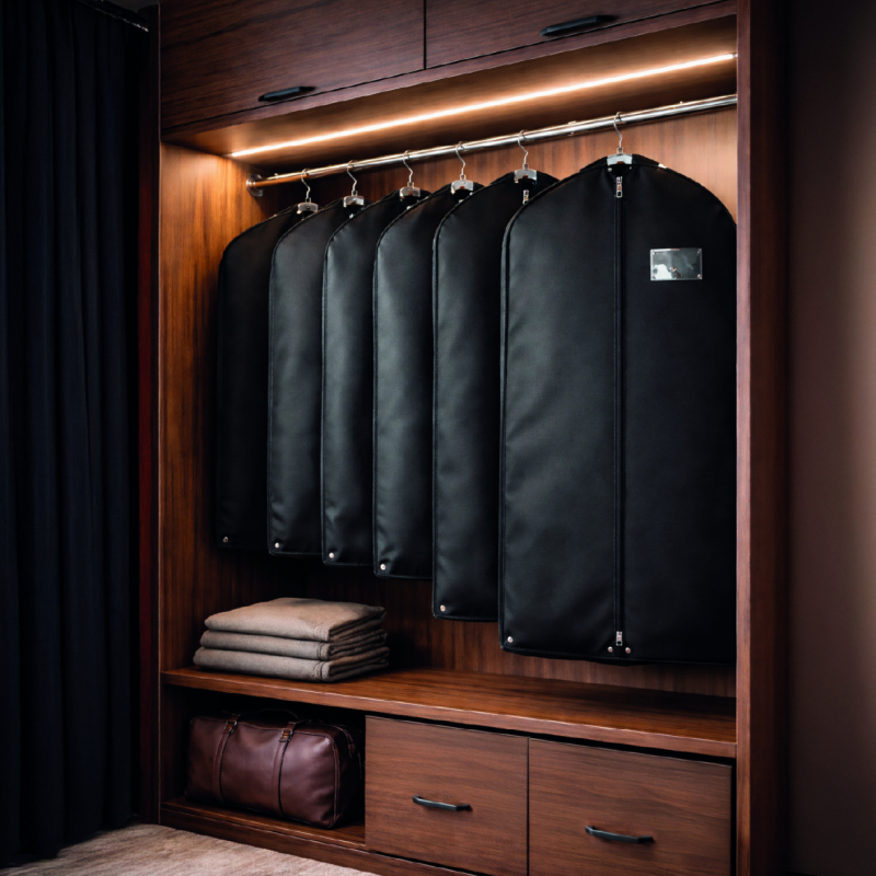 Lot de 3 housses pour vêtements premium - 60 x 160 cm - Noir