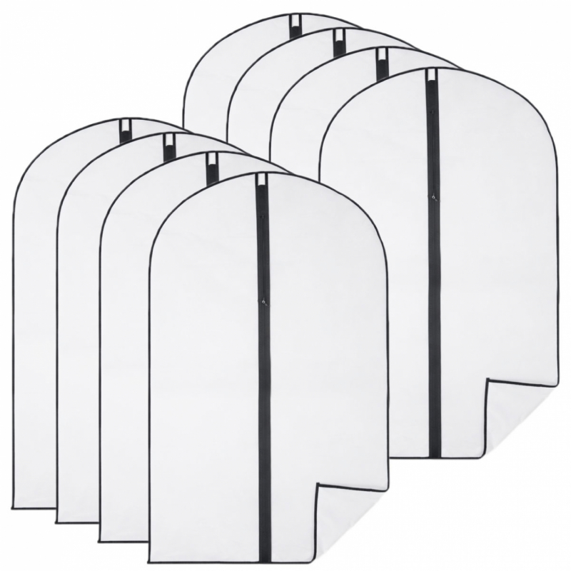 Lot de 8 housses pour vêtements - 60 x 140 cm - Transparent