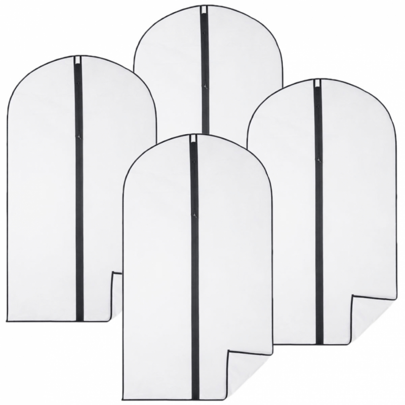Lot de 4 housses pour vêtements - 60 x 140 cm - Transparent
