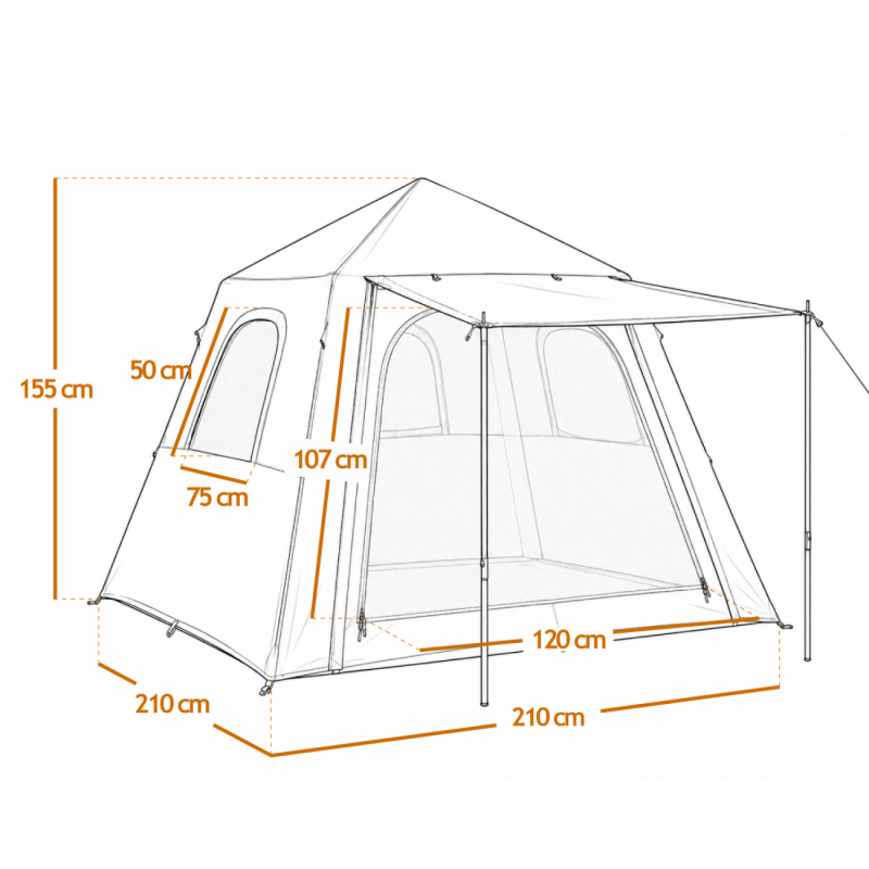 Tente gonflable - 2 personnes - Beige