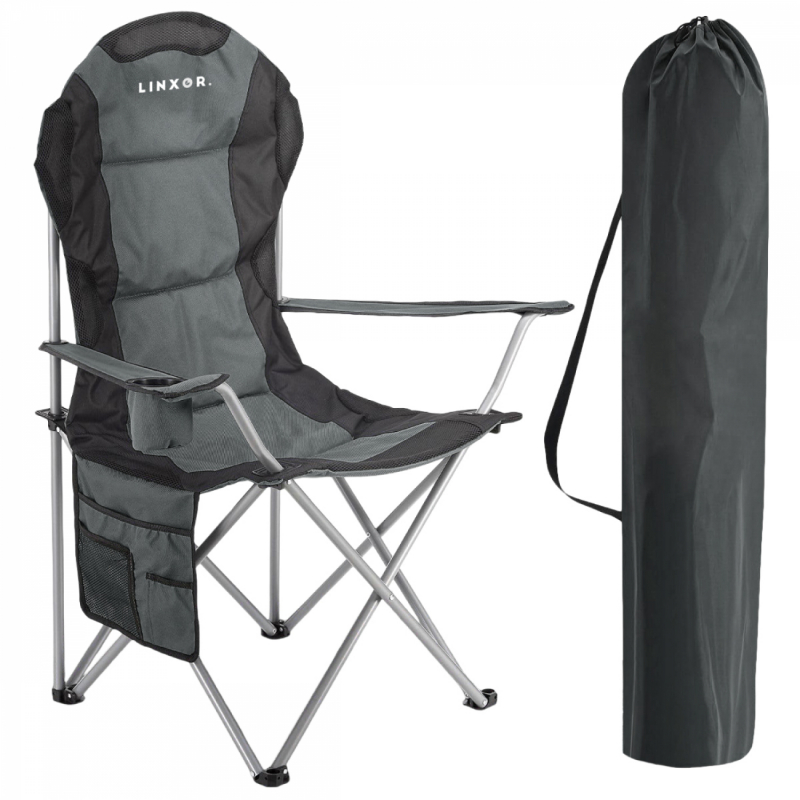 Chaise de camping pliable - Gris