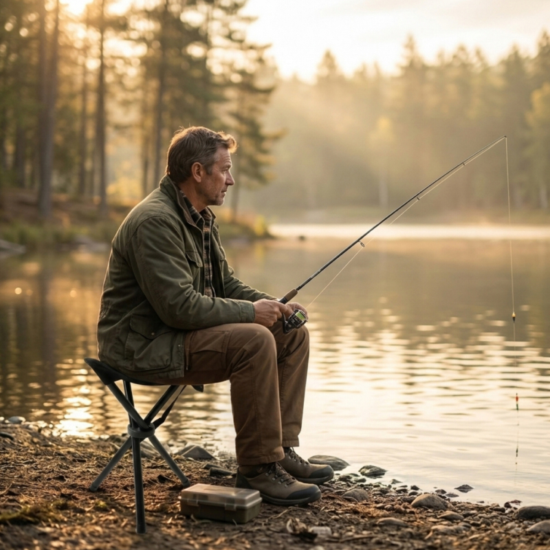 Tabouret de pêche pliable - Noir
