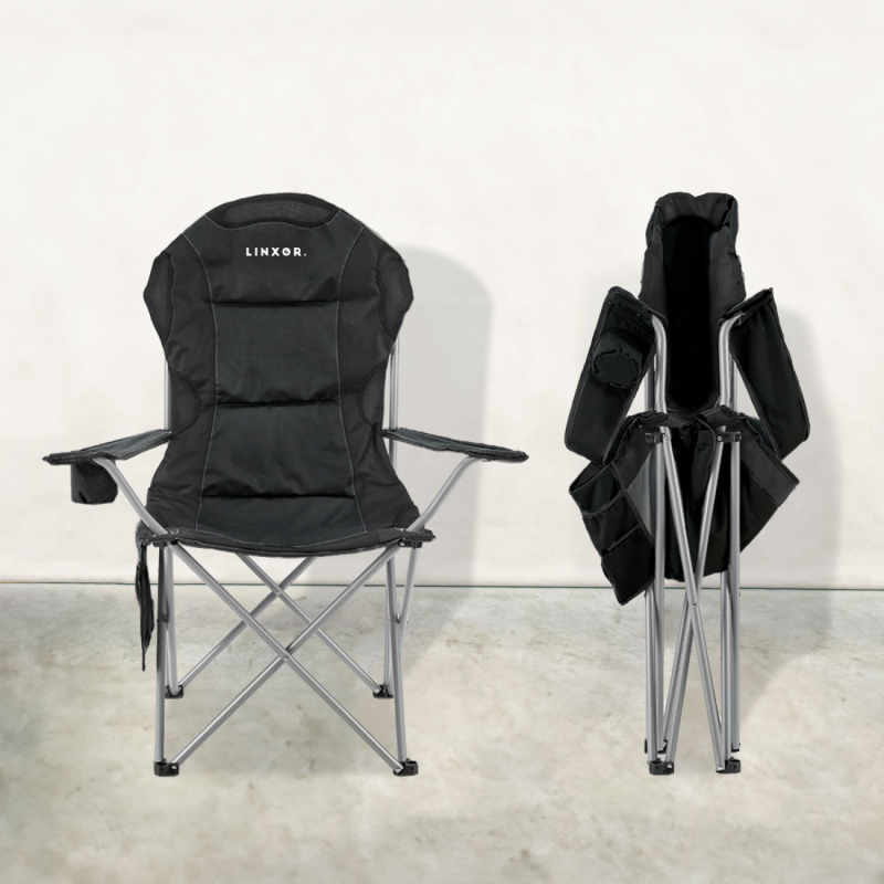 Chaise de camping pliable - Noir