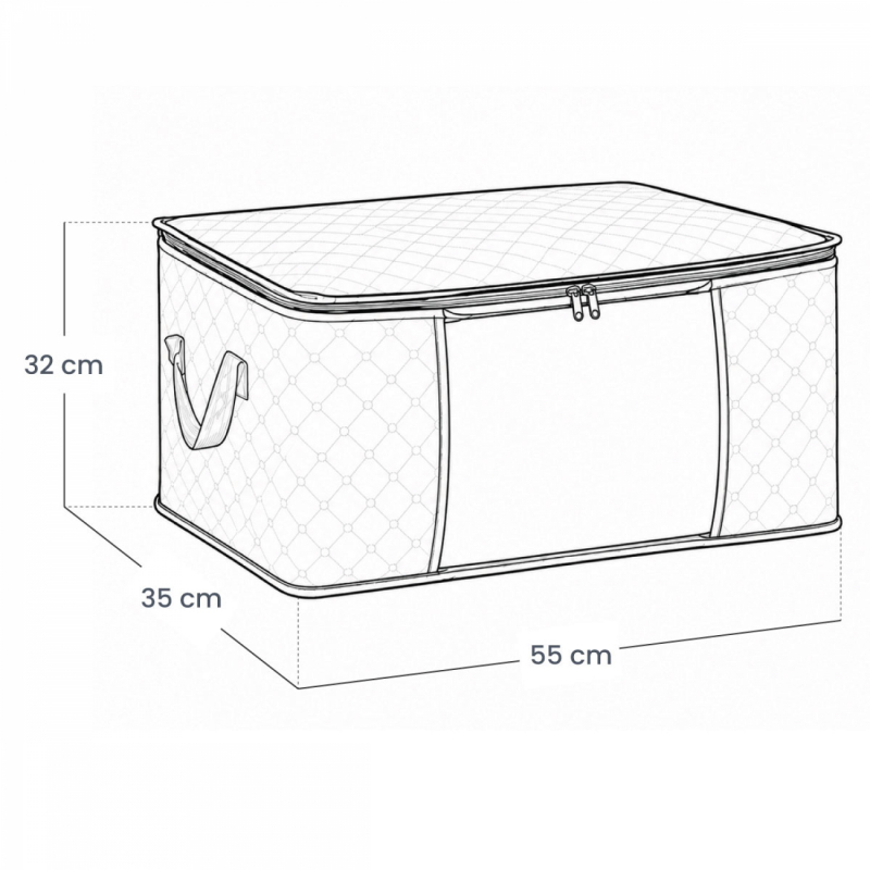 Lot de 2 sacs de rangement 60L en tissu - Gris