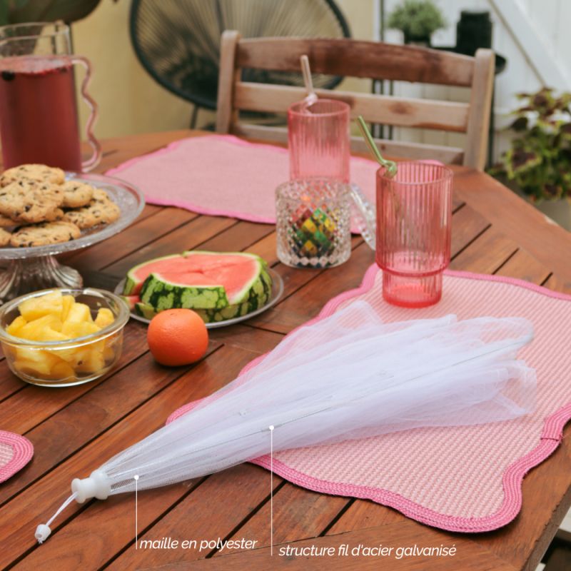 Lot de 4 cloches alimentaires pliables - 44 x 44 cm
