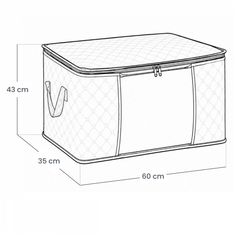 Lot de 4 sacs de rangement 90L en tissu - Noir