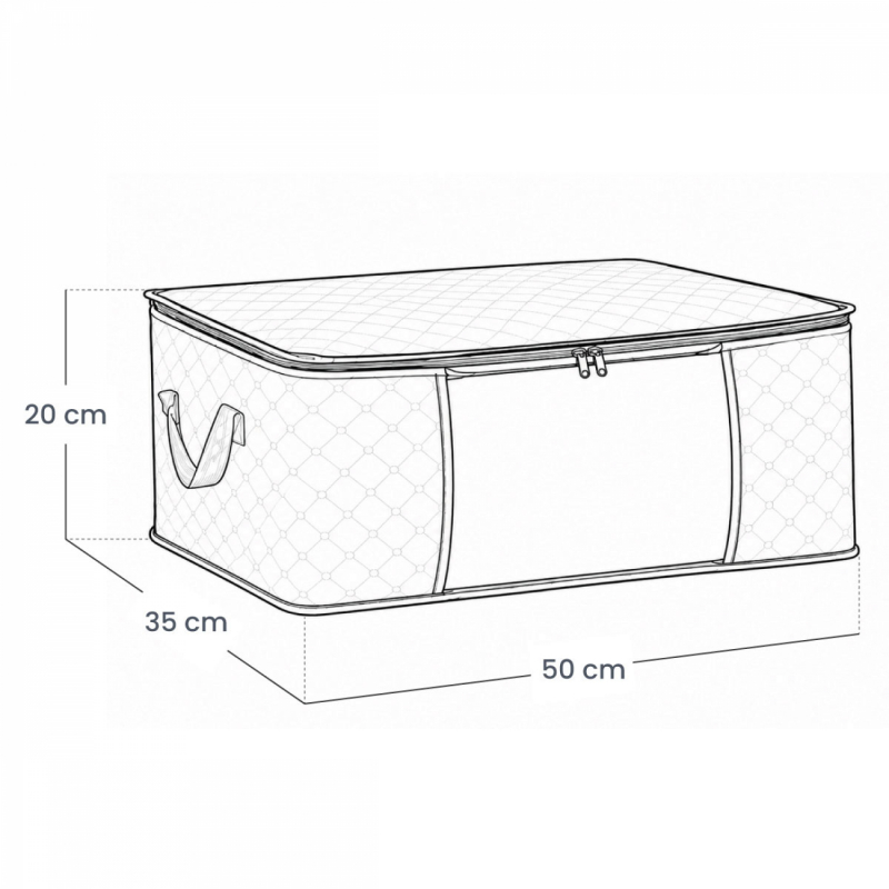 Lot de 4 sacs de rangement 35L en tissu - Noir