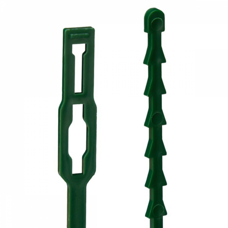 Lot de 400 attaches crantées pour plantes - 17 cm - Vert
