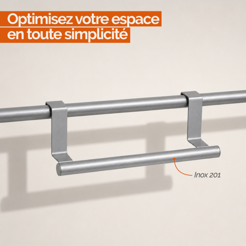 Porte serviette à suspendre - 23.5 cm - Chrome