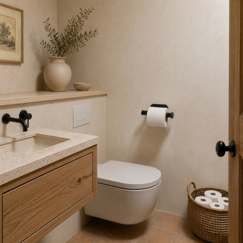 Porte papier toilette adhésif - Noir