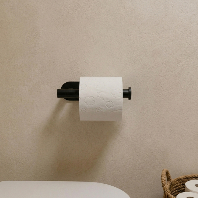 Porte papier toilette adhésif - Noir