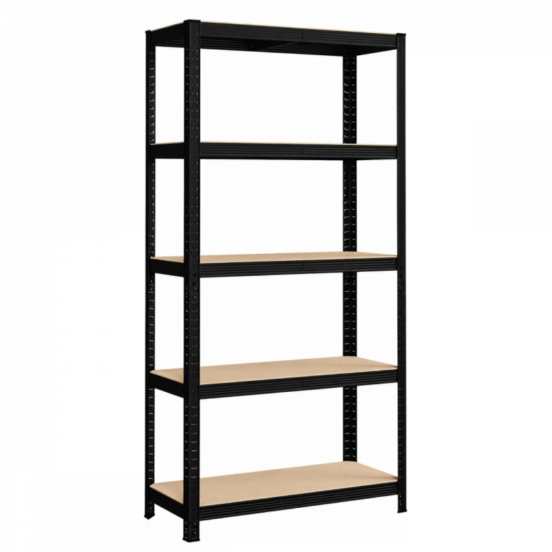 Étagère de stockage métallique - 180 x 90 x 40 cm - Noir