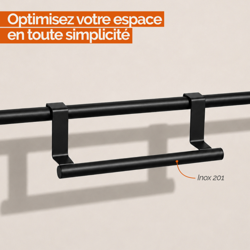 Porte serviette à suspendre - 23.5 cm - Noir
