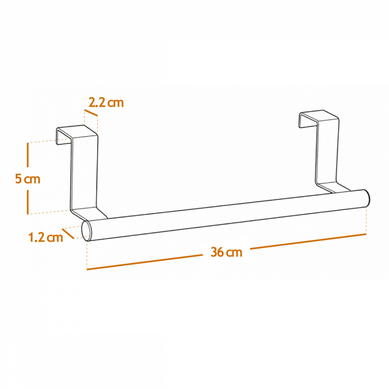 Porte serviette à suspendre - 36 cm - Chrome