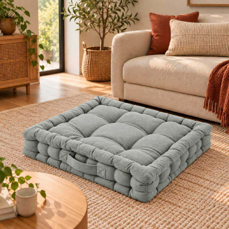 Coussin de sol - 45 x 45 cm - Gris clair
